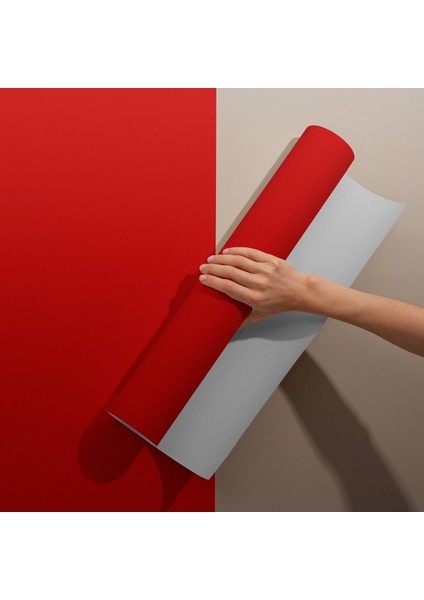 Koyu Kırmızı Yapışkanlı Folyo, Düz Renk Folyolar, Mutfak, Tezgah, Masa, Dolap Kaplama Folyosu, Isıya Dayanıklı, Su Geçirmez, Yapışkan Folyolar, Sticker, Büyük Ebatlı, Dekoros
