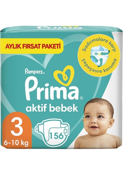 Aktif Bebek, Bebek Bezi 3 Numara, 156 Adet