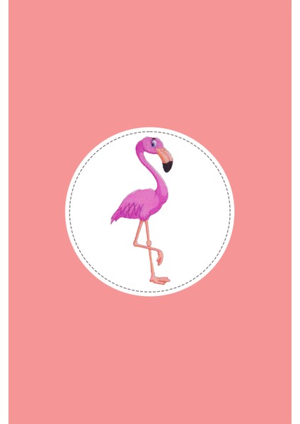 Deri Flamingo Baskılı Cırtlı Illüstrasyon Arma Figür Sticker