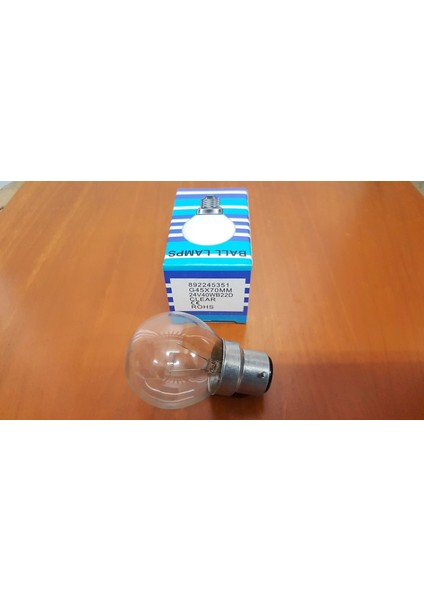 24V 40W B22D 45X70 Süngülü Şeffaf Top Ampul. 10 Ad.