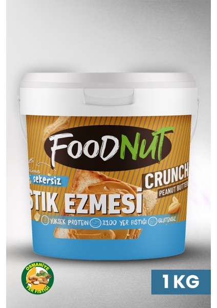 %100 Şekersiz Doğal Sporcu Dostu Fıstık Ezmesi 1 kg (OSMANİYE)