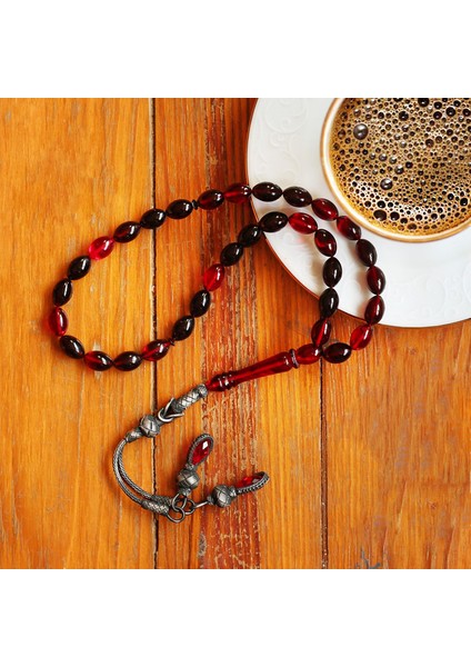 Gece Kızılı Kazaz Kamçı Ateş Kehribar Tesbih