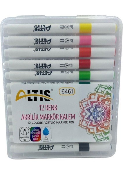 Akrilik Markör Kalemi 12 Renk