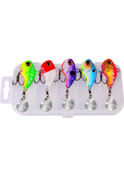 5 Adet Lrf Kaşık Kuyruklu Titreşimli Wobbler Balık Olta Yem Seti - 14GR 6cm - Spin ve Baitcasting Için Uygun