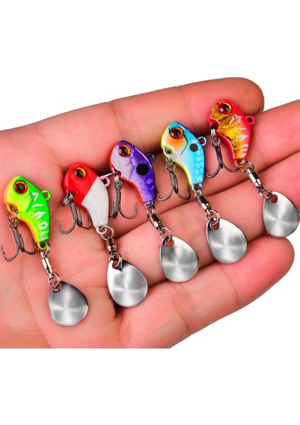 5 Adet Lrf Kaşık Kuyruklu Titreşimli Wobbler Balık Olta Yem Seti - 14GR 6cm - Spin ve Baitcasting Için Uygun