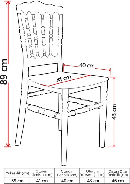 6 Adet Miray Pembe Sandalye / Balkon-Bahçe-Mutfak