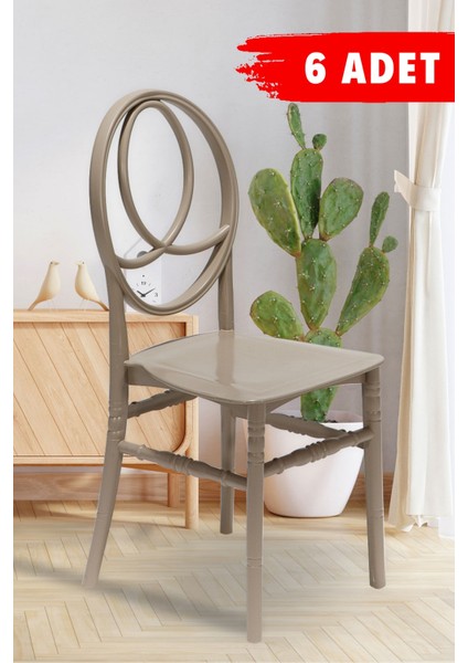 6 Adet Phoenix Cappucino Sandalye / Balkon-Bahçe-Mutfak