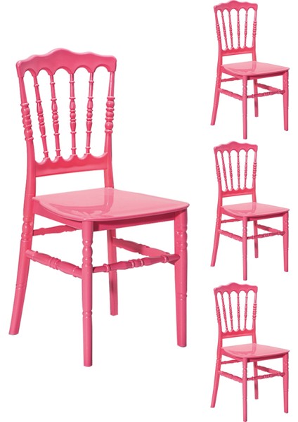 4 Adet Miray Pembe Sandalye / Balkon-Bahçe-Mutfak