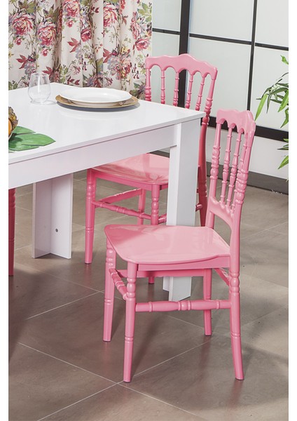 4 Adet Miray Pembe Sandalye / Balkon-Bahçe-Mutfak