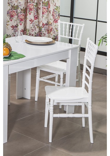 4 Adet Soho Beyaz Sandalye / Balkon-Bahçe-Mutfak fırsatları