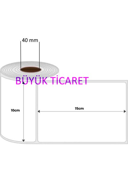 Büyük Ticaret Termal Etiket 100X150