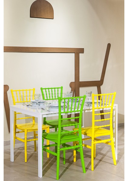 4 Adet Soho Sarı Sandalye / Balkon-Bahçe-Mutfak