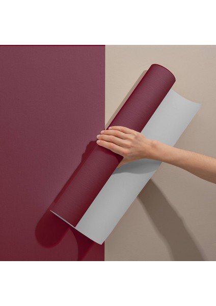 Bordo Düz Renkli Yapışkan Folyo, Kendinden Yapışkanlı Folyolar, Su Geçirmez, Isıya Dayanıklı, Banyo, Yatak Odası, Mutfak Için Ev Dekoru, Dolap Yapışkanı, Duvar ve Mobilya Kaplama Folyosu, Dekoros