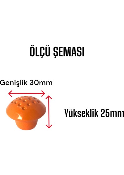 8 Adet Turuncu Noktalı Mantar Düğme Kulp Çocuk Bebek Mobilya Çekmece Dolap Kapak Kulbu Metal Kulp Aksesuarları Vidalı