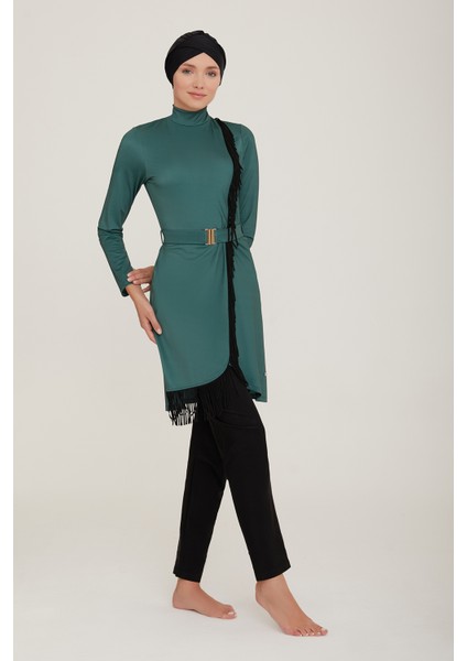 Likralı Tam Kapalı Tesettür Mayo Charlıe 4443 Haki Remsa Mayo modelleri