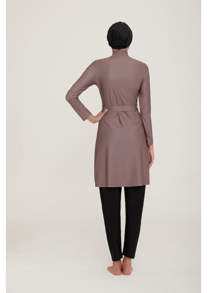 Likralı Tam Kapalı Tesettür Mayo Charlıe 4443 Vizon Remsa Mayo indirimleri