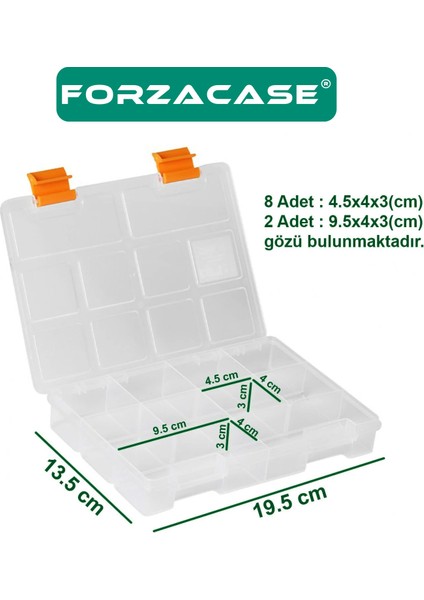 10 Bölmeli Kapaklı Balıkçı Marangoz Malzeme ve Takı Aksesuar Kutusu Organizer - FC260 fiyatları