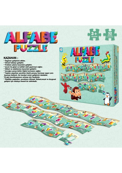 Eğitici 2 Metre Alfabe Puzzle Seti 52 Parça
