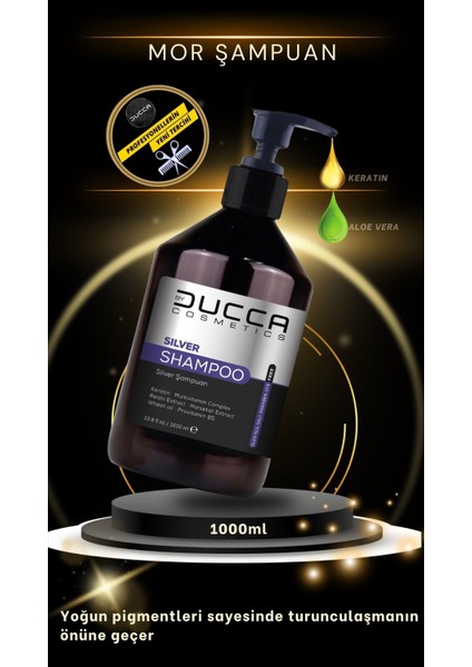 Ducca Mor Şampuan 1000 ml (Keratin İçerikli, Tuzsuz)