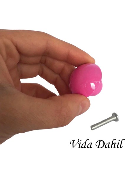 15 Adet Pembe Mantar Düğme Kulp Çocuk Bebek Mobilya Çekmece Dolap Kapak Kulbu Metal Kulp Aksesuarları Vidalı