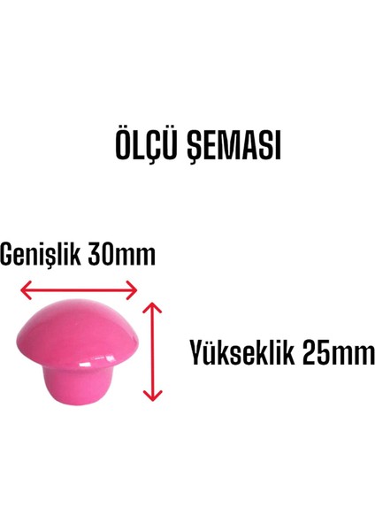 15 Adet Pembe Mantar Düğme Kulp Çocuk Bebek Mobilya Çekmece Dolap Kapak Kulbu Metal Kulp Aksesuarları Vidalı