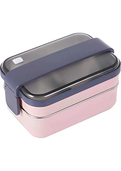 Bento 1200ML Çift Renk Lunchbox Yeni Koleksiyon 2 Katlı Çelik Sefer Tası Yemek Kutusu