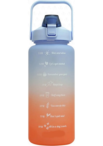 Turuncu Lüks Matara Suluk - Sızdırmaz Koku Yapmaz Pipetli Sporcu Motivasyon Suluk Matara modelleri