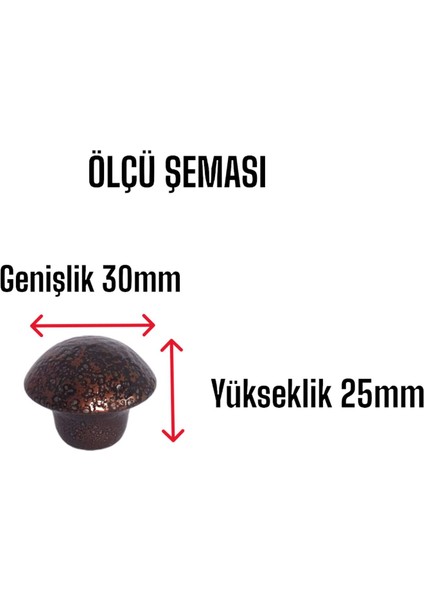 15 Adet Bakır Mantar Düğme Kulp Mobilya Çekmece Dolap Kapak Kulbu Metal Kulp Aksesuarları Vidalı modelleri