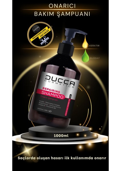 Ducca Repairing Shampoo 1000 ML (Onarıcı Şampuan - Tuzsuz, Keratin İçerikli)