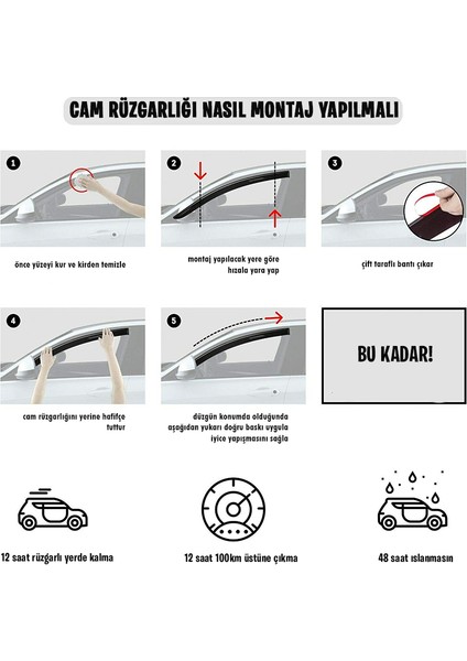 Renault R-12 Station Wagon Cam Rüzgarlığı 4-Lü Kuzgun modelleri