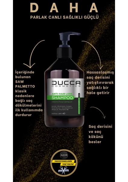 Ducca Anti-Hair Loss Shampoo 1000 Ml( Şampuan-Tuzsuz Keratin İçerikli)