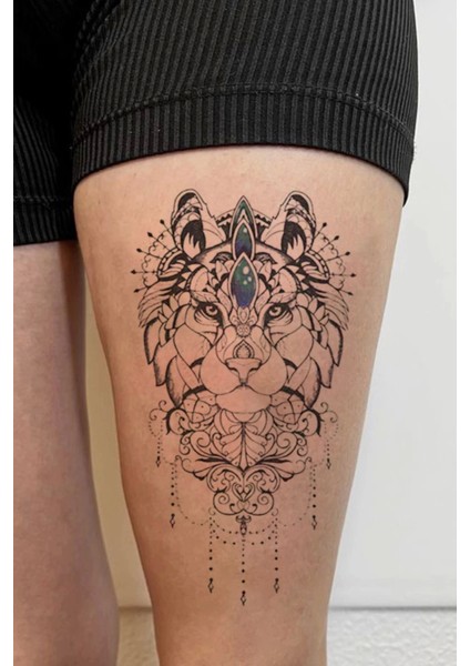 Aslan Motifli Geçici Dövme Tattoo