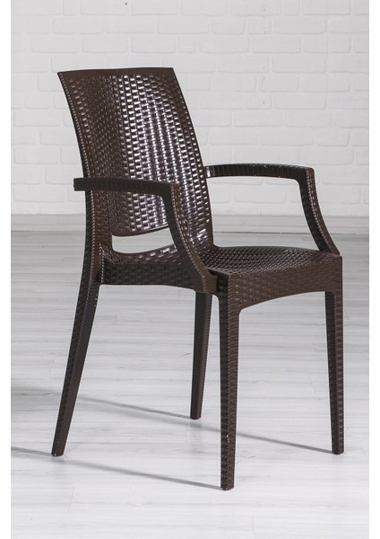 Rattan Small Lüx Camlı Kahve Masa Takımı Bahçe&balkon 1 Camlı Masa 4 Sandalye