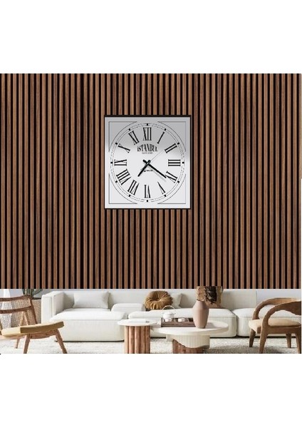 50X50CM Yalıtım Akustik Duvar Paneli 3mm Keçe ve 8mm Mdflam Salon Ofis Duvar Çıtası 2689 Lambiri
