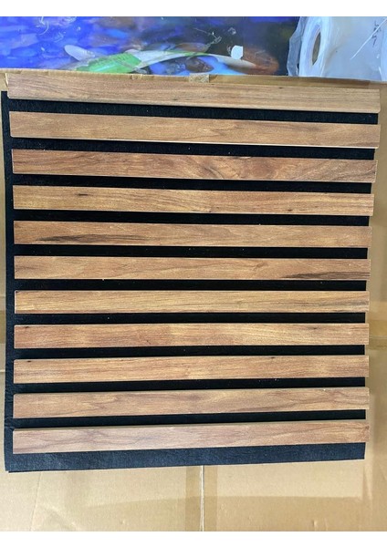 50X50CM Yalıtım Akustik Duvar Paneli 3mm Keçe ve 8mm Mdflam Salon Ofis Duvar Çıtası 2689 Lambiri