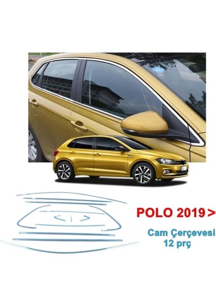 Vw Polo Cam Çerçevesi Nikelajı Komple Krom 2019 -2024 12 Parça Paslanmaz Çelik Full Set modelleri