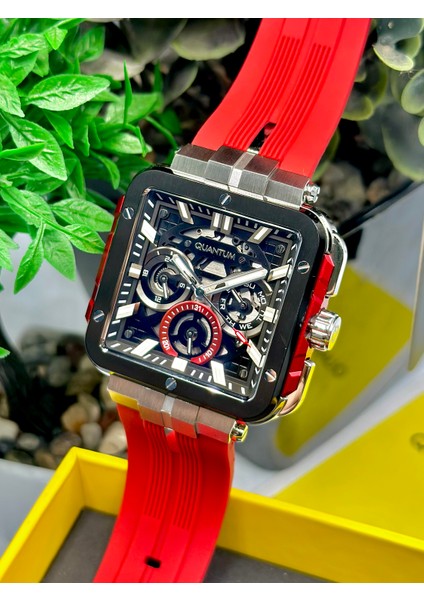 Marka Multifonksiyonlu Dikdörtgen Model 5ATM Su Geçirmez Silikon Kordon Şık Erkek Kol Saati fiyatları