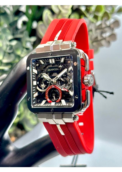 Marka Multifonksiyonlu Dikdörtgen Model 5ATM Su Geçirmez Silikon Kordon Şık Erkek Kol Saati fırsatları