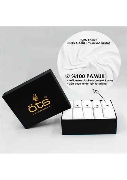 Erkek %100 Pamuklu Boxer 5'li Set Düğmeli, Rahat Kalıp, Yüksek Kaliteli, Premium Özel Siyah Kutusunda, İç Giyim, Çamaşır