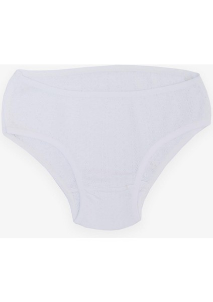 Kız Çocuk Atlet & Slip Takım Jakarlı 3-11 Yaş, Beyaz