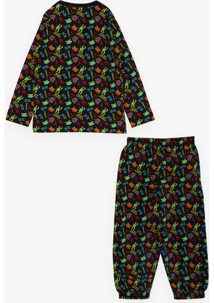 Erkek Çocuk Pijama Takımı Oyun Temalı 1-3 Yaş, Siyah