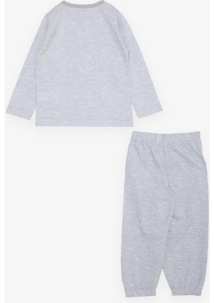 Erkek Çocuk Pijama Takımı Basic 1-3 Yaş, Açık Gri Melanj