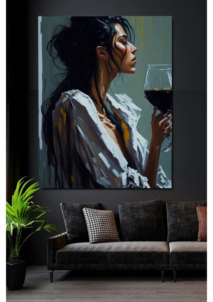 Salon Oturma Yatak Odası Ofis Antre Cafe Için Dekor Kadın Kanvas Tablo AR030582