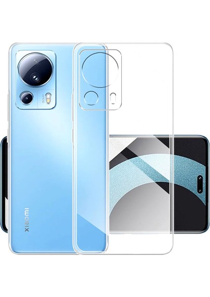 Xiaomi 13 Lite Kılıf Kamera Korumalı Silikon Şeffaf Arka Kapak