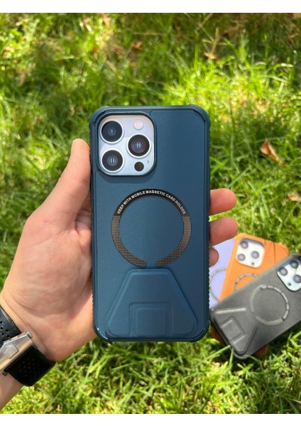 Iphone 14 Pro Magsafe Leather Stantlı Telefon Kılıfı