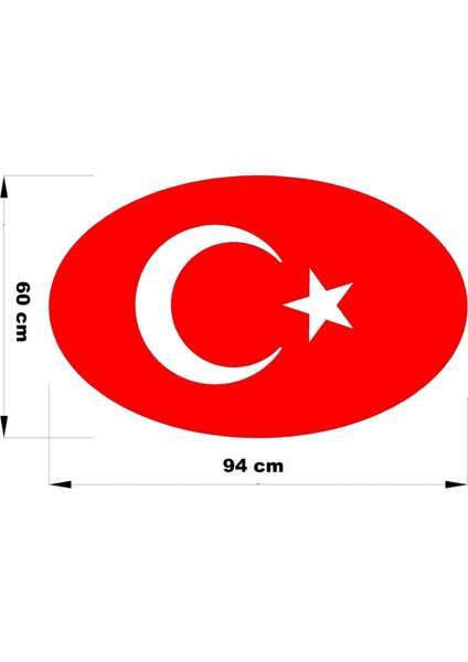 Elips Model Dış Cephe Dekoratif Türk Bayrağı