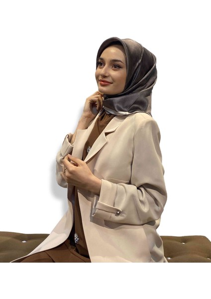 Bulut Desen Sezonsuz Tek Renk Sura Ipek Eşarp 7208701