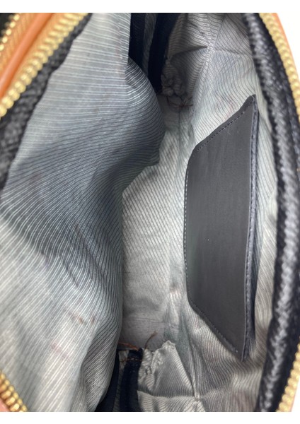 Kahverengi Kadın Yumuşak Deri Kapitone Gold Çift Fermuarlı Spor Şık Çapraz Kadın Omuz Çantası indirimleri