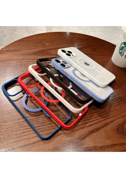 Iphone 14 Pro Max Magsafe Uyumlu Mat Çerçeveli Telefon Kılıfı