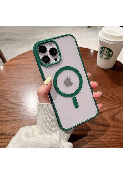 Iphone 14 Pro Max Magsafe Uyumlu Mat Çerçeveli Telefon Kılıfı